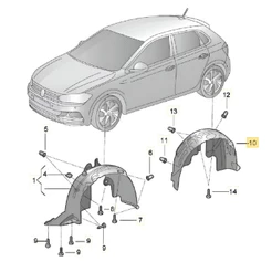 Parabarro Traseiro Esquerdo Volkswagen Polo Track 2023 a 2026