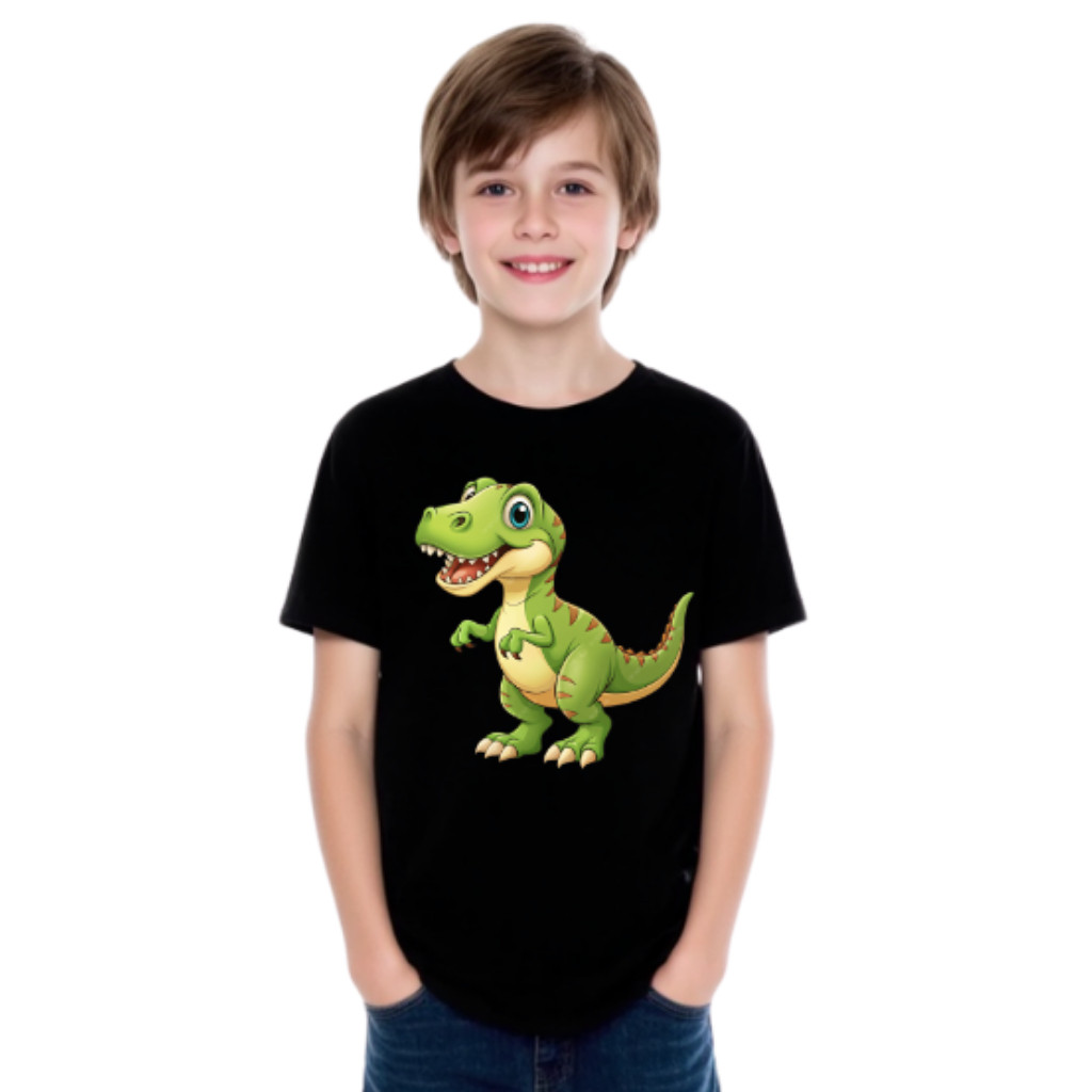 T-shirt Camiseta Premium masculina  infantil desenho Dinossauro envio imediato 100% algodão tecido leve Envio Imediado A
