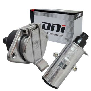 Kit Par Tomada Reboque Carretinha Engate 7 Polos Macho Fêmea Metal Alumínio DNI8311 em Oferta na Shopee