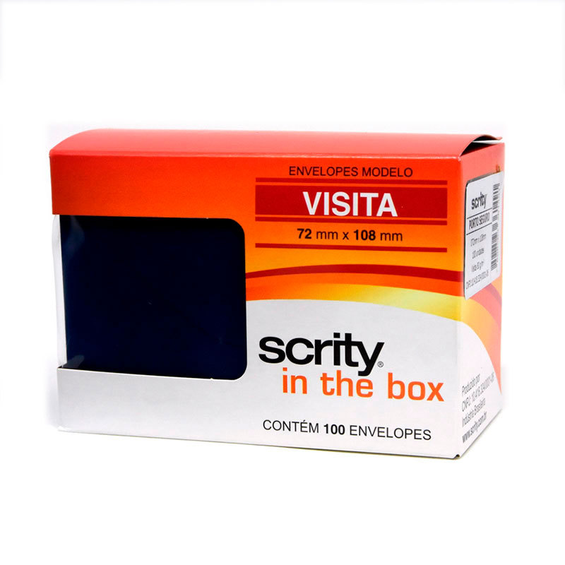 Envelope Color Plus Azul Escuro 72x108mm 100und Scrity