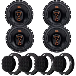 Kit Completo JBL 6TRMS80 320W 4 Falantes 6 polegadas 4 Anéis Acústicos para Som Automotivo