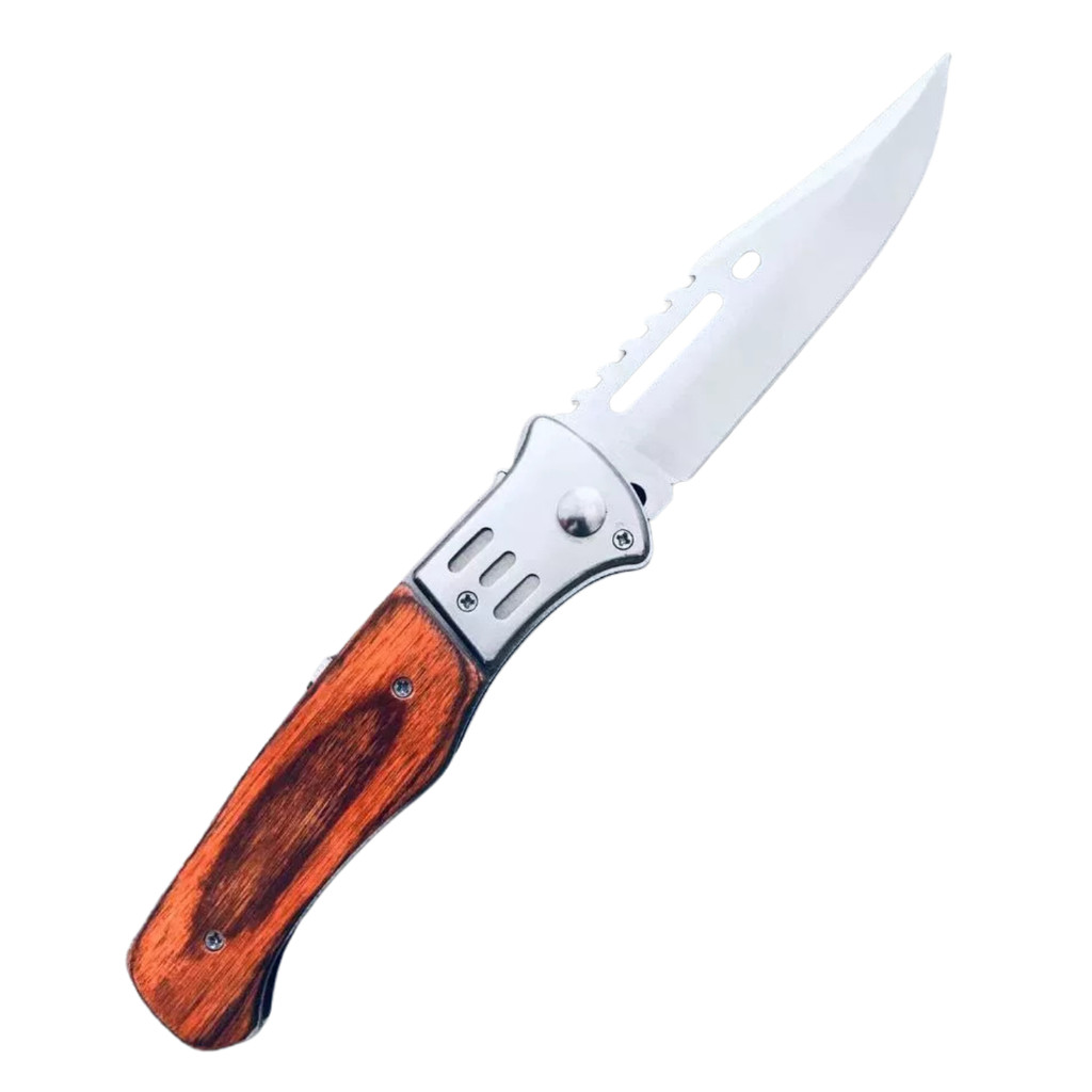 Canivete Madeira Aço Inoxidável Dobrável Trilha Pesca Aventura Corte Preciso Portátil Resistente