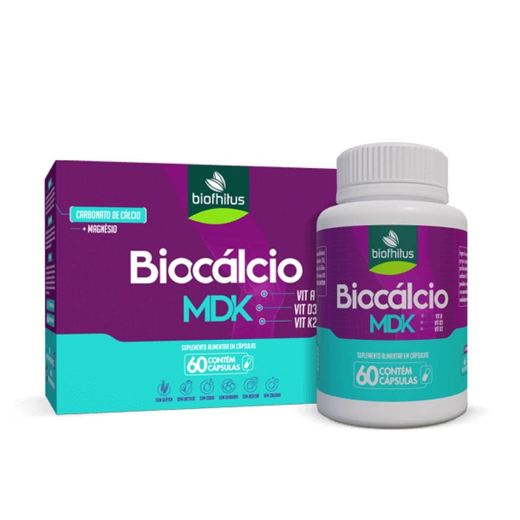 Biocálcio MDK Carbonato de Cálcio+Magnésio 60 Cápsulas