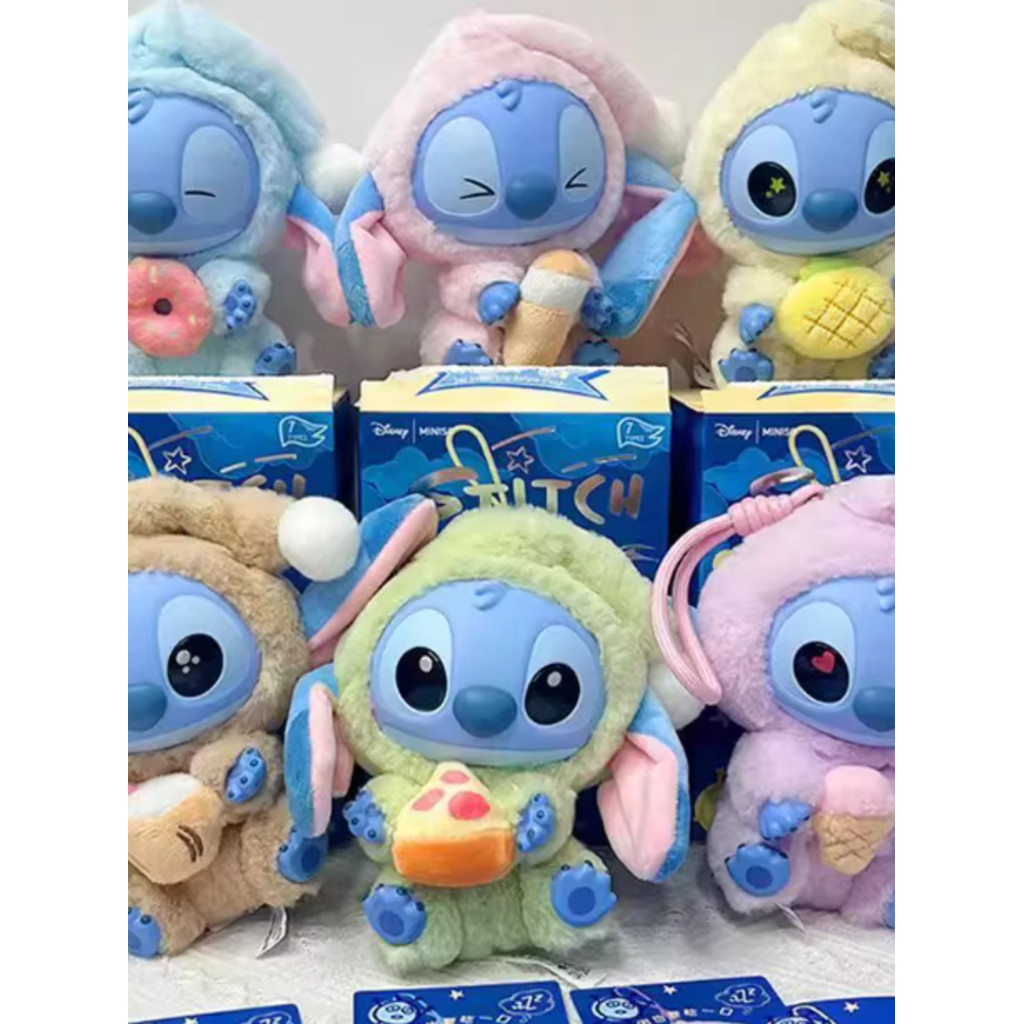 Boneco Surpresa Stitch De Pijama com Caixa Lacrada – Mini Pelúcia Colecionável Importada 15CM