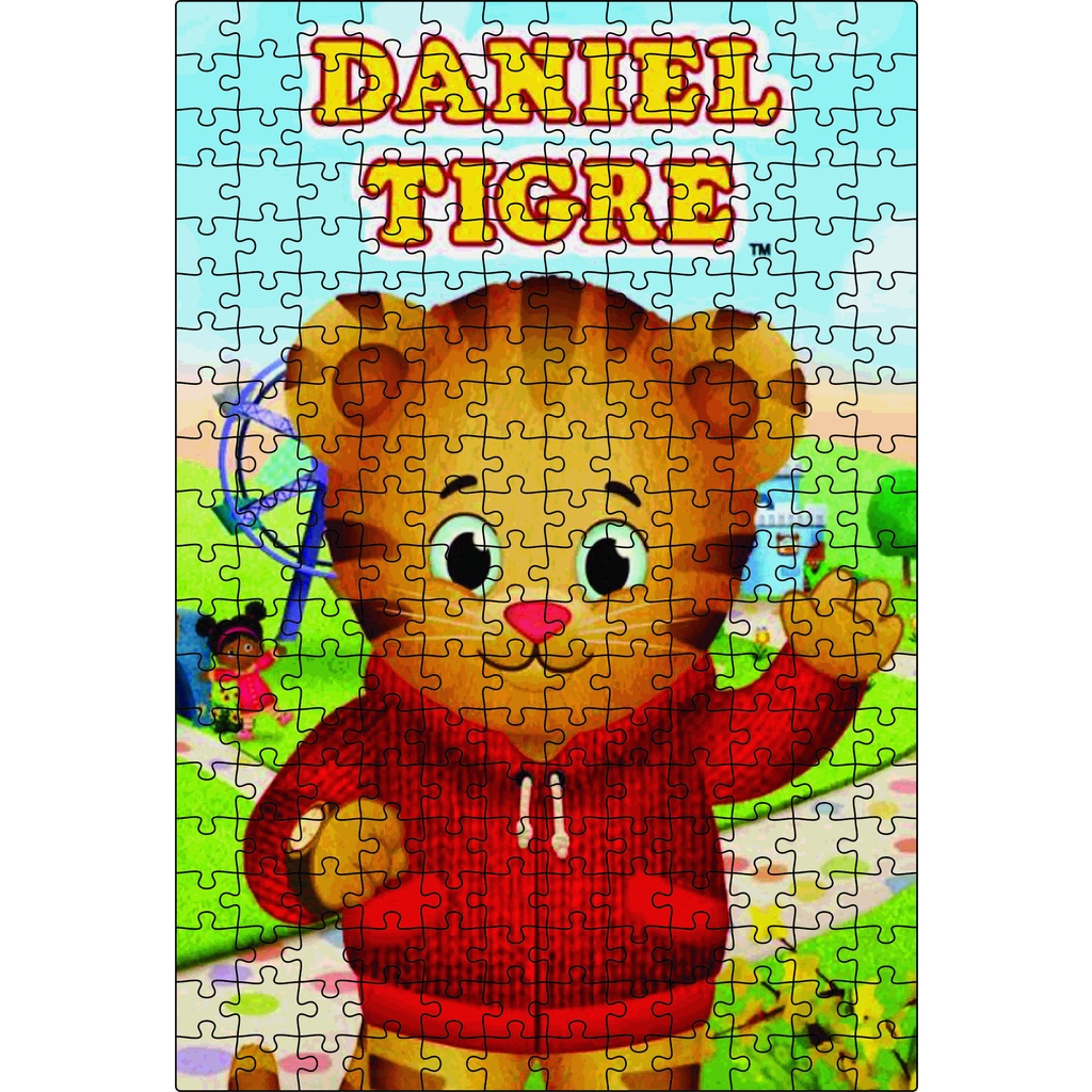 Quebra-cabeça 240 Peças Daniel Tigre Feito em Madeira (MDF) 32X47 cm Grande