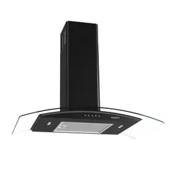 Coifa de Parede Fogatti Com Função Depurador e Exaustor Vidro Curvo Clean 80cm 140W Preto 220V