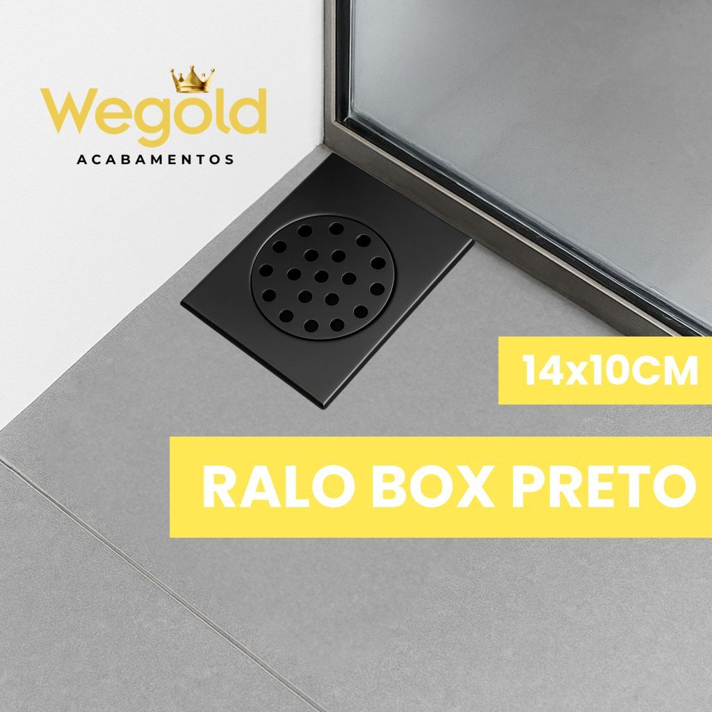 Ralo Pratic Box Preto Inteligente 14x10cm Para Box Banheiro Escoramento Aço Inox Anti-Entupimento. em Oferta na Shopee