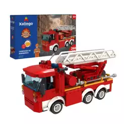 Brinquedo Infantil Blocos de Montar Caminhão de Bombeiros 260 Peças Xalingo - 16198