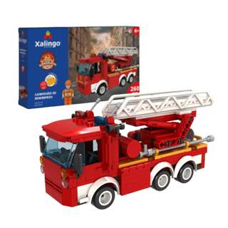 Brinquedo Infantil Blocos de Montar Caminhão de Bombeiros 260 Peças Xalingo - 16198 em Oferta na Shopee