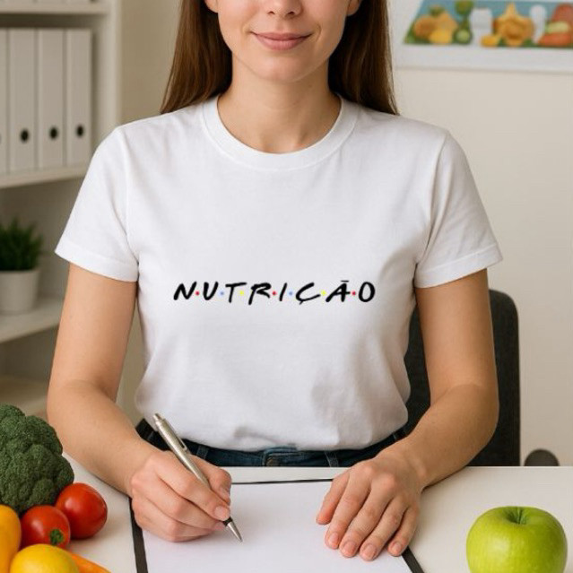 T-shirt Camiseta feminina Nutrição Friends em promoção Faculdade nutrição