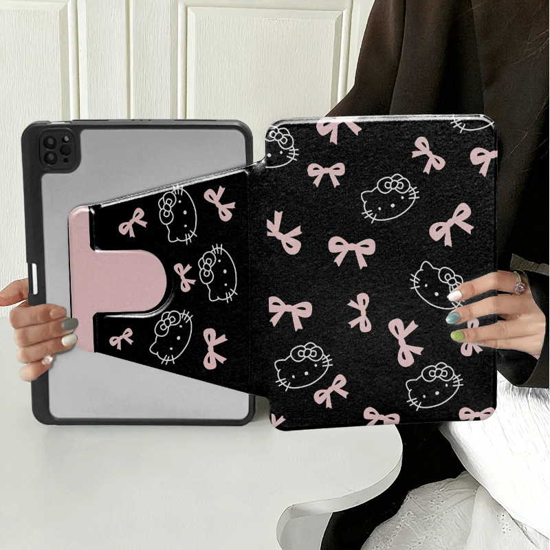 Capa De Laço Rosa Para xiaomi RedMi Pad 2 11 Polegadas 2025 SE 8.7 " 11 " Rotativa Estampa De Desenho Animado Acrílico P