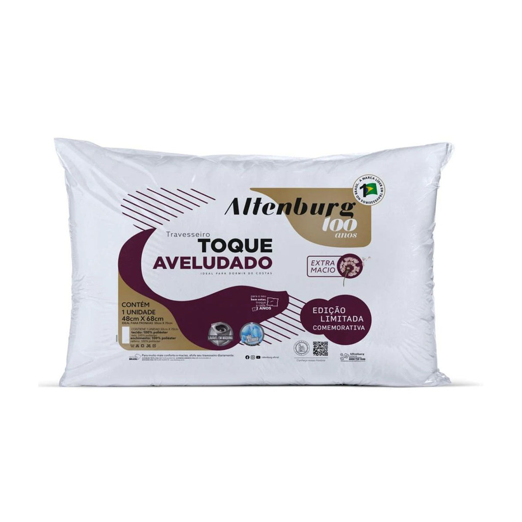 Travesseiro 48x68 Toque Aveludado Altenburg em Oferta na Shopee