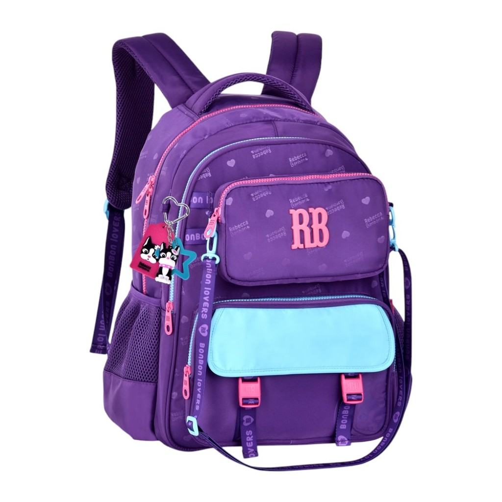 Mochila RB rebecca bonbon Costas ESCOLAR JUVENIL ROXA Clio top oficial