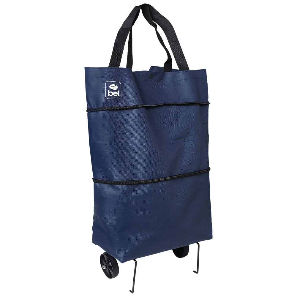 Carrinho Bolsa Sacola Multiuso com Rodinhas Azul Bel em Oferta na Shopee