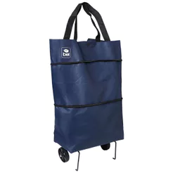 Carrinho Bolsa Sacola Multiuso com Rodinhas Azul Bel