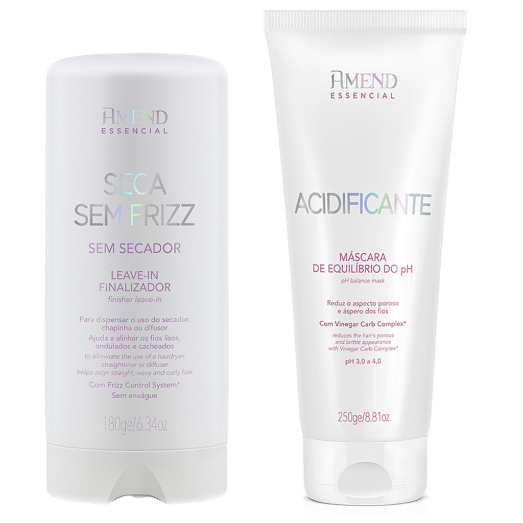 Amend Essencial Seca Sem Frizz 180g e Acidificante 250g Regulador de pH Brilho Hidratação em Oferta na Shopee