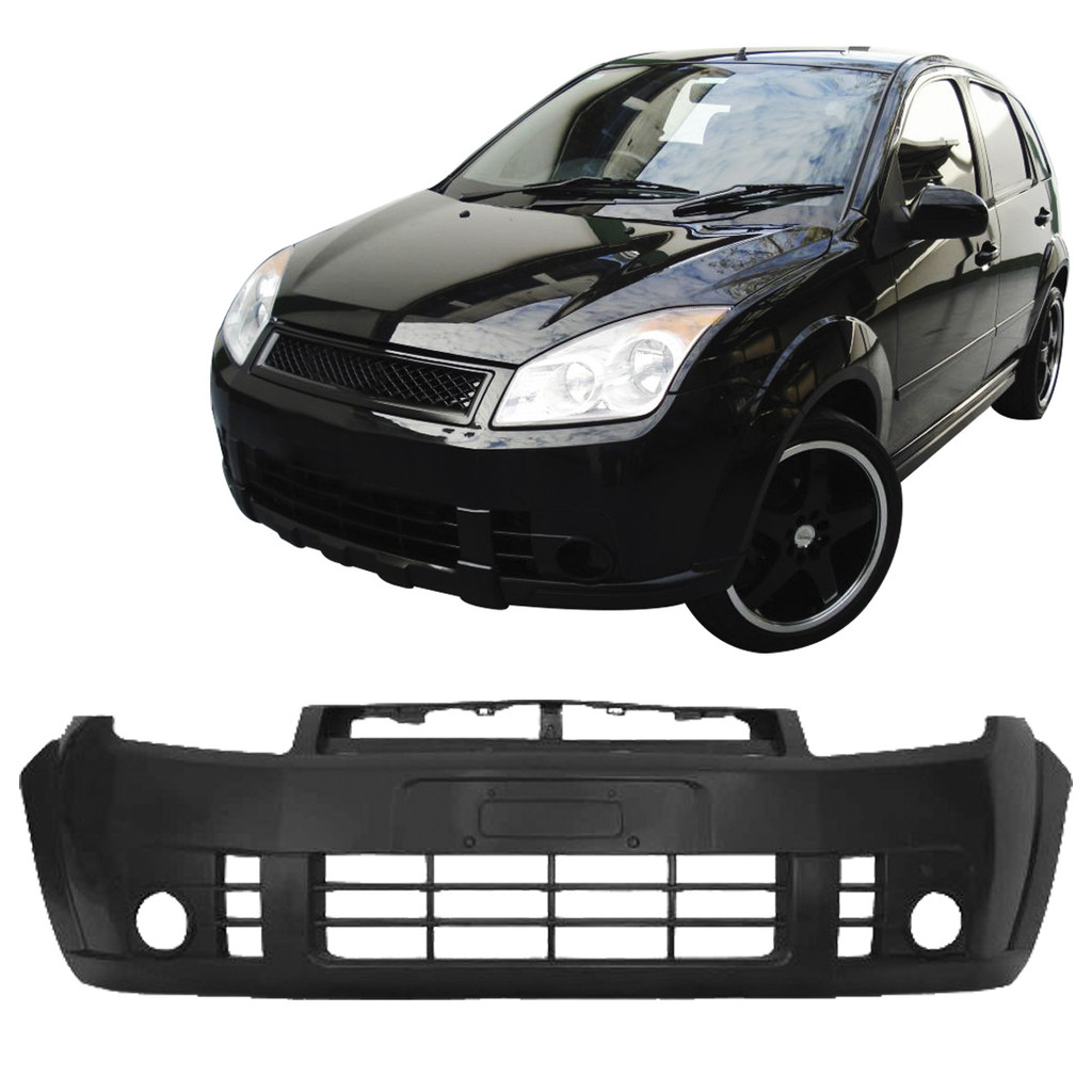 Parachoque Dianteiro Fiesta 2008 2009 2010 Preto Liso Com Furo