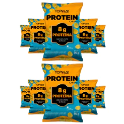Kit com 10 salgadinho snack chips com 8g de proteína sabor queijo topway 30g