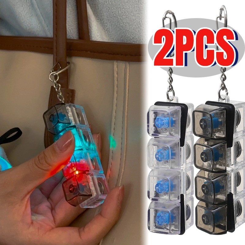 4 Teclas Alívio Do Estresse Teclado Chaveiro Botão LED Brilhante Fidget Keycap Adultos Criança Descompressão Clicker Moc em Oferta na Shopee