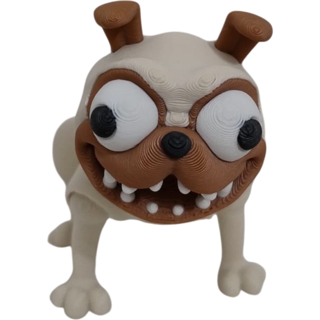 Boneco Decoração Criativa Cão Cachorro Articulado Raça Pug Olhos Esbugalhados Abricót Brinquedo