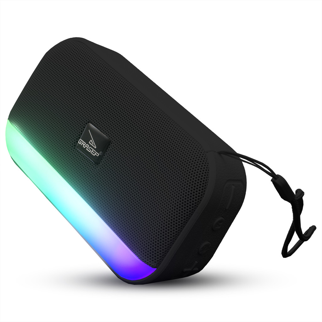 Caixa De Som Bluetooth 5 3 8W RMS TWS Radio FM LED RGB USB AUX Cartao TF Portatil Potente