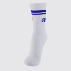 Meia New Balance Cano Alto Feminina Branca e Azul