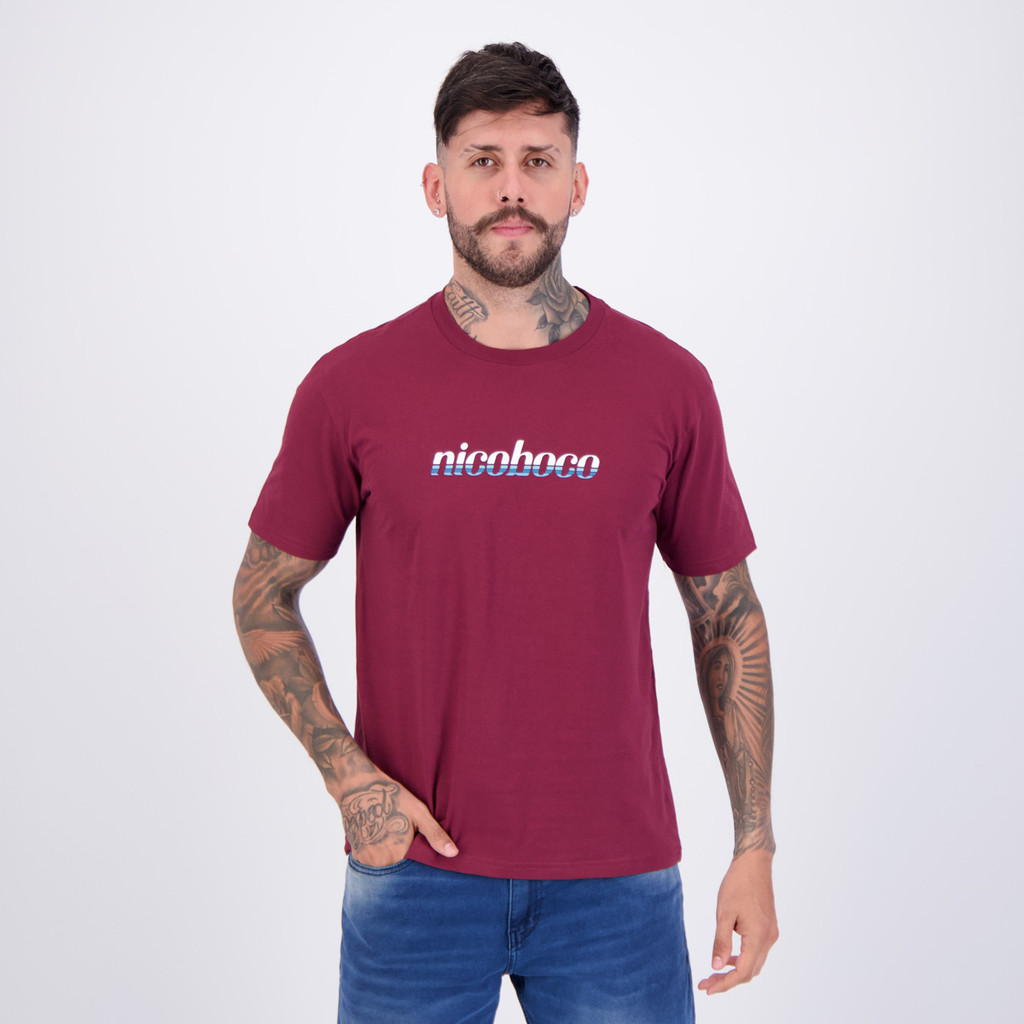 Camiseta Nicoboco Lucky Bordô em Oferta na Shopee