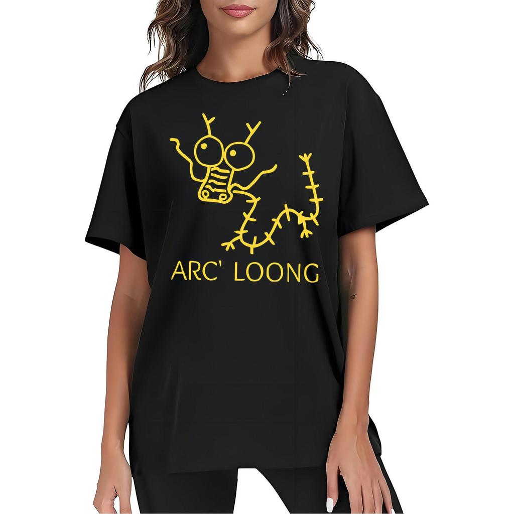 Camiseta Feminina Plus Size Personagem Cartoon Aleatório Animais Plantas Objetos Estampada Versátil Confortavel