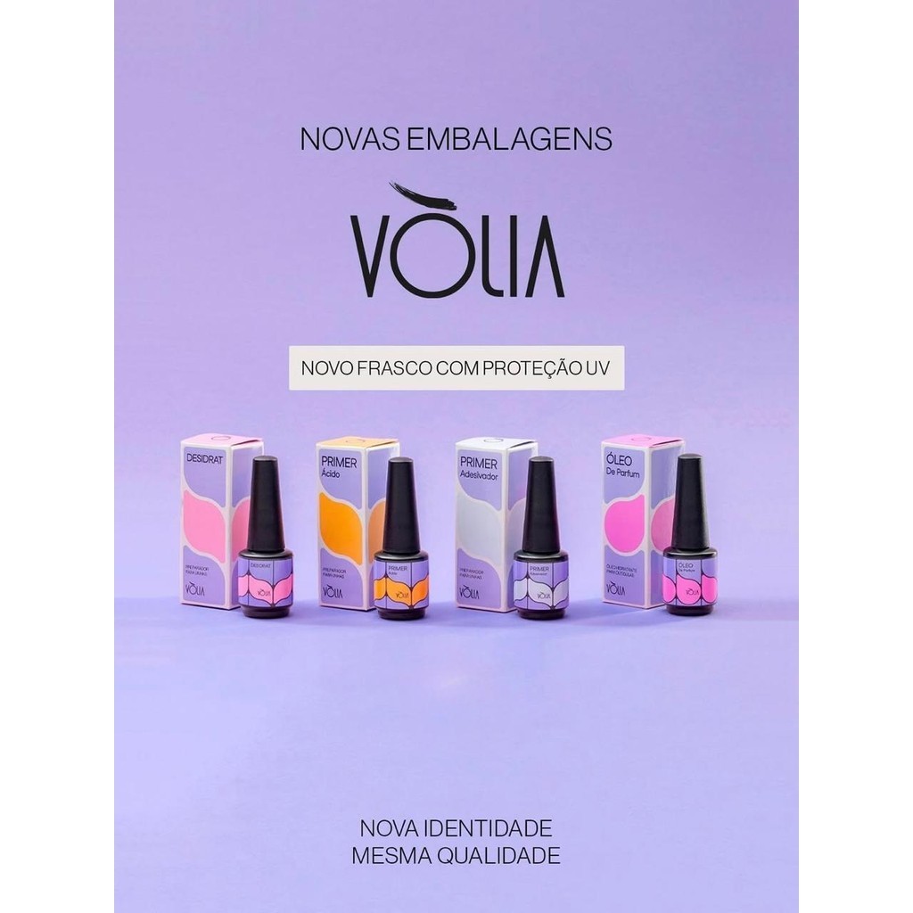 KIT com 2 intens DE PREPARADORES VÒLIA  DESIDRAT, PRIMER ADESIVADOR  PARA UNHA EM GEL