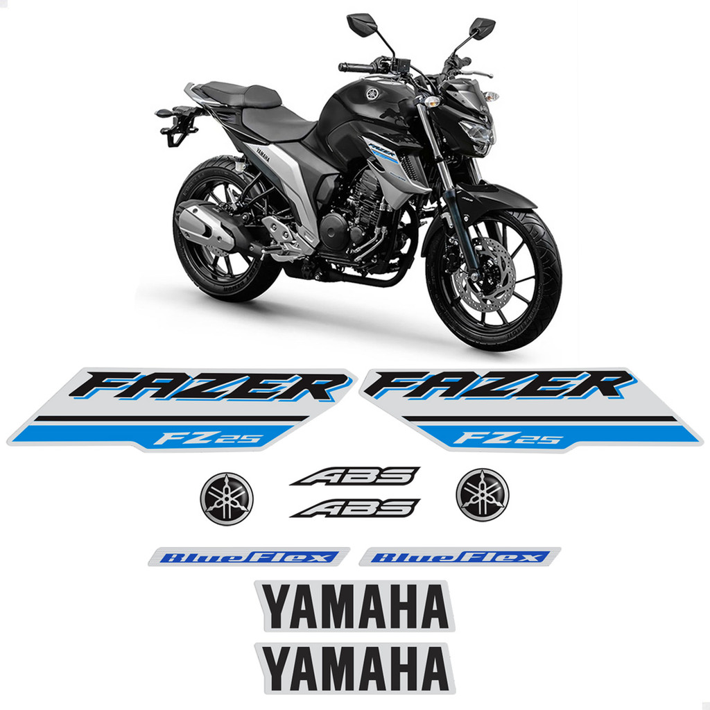 Kit Adesivos Para Moto Yamaha Fazer 250 Fz25 18/2021 + Logos