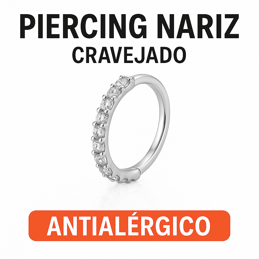 Piercing Argola Cravejado Nariz Torção 6mm 8mm Prata Dourado Zircônia Luxo em Oferta na Shopee