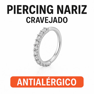 Piercing Argola Cravejado Nariz Torção 6mm 8mm Prata Dourado Zircônia Luxo em Oferta na Shopee