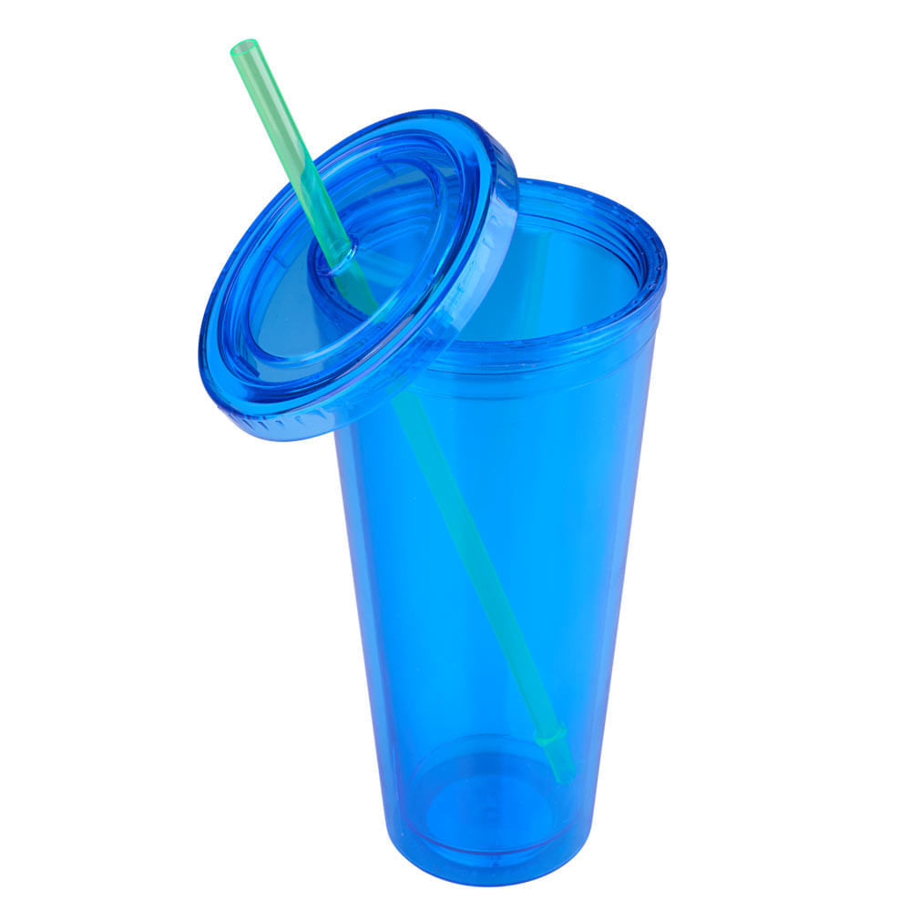 Detalhes do Copo Cazza Neon Plástico 680ml - Item Sortido