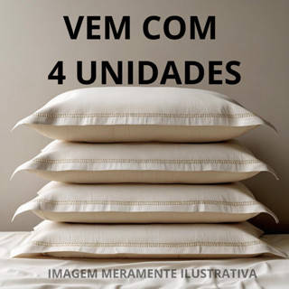 4 Fronhas Toque Aveludado 400 Fios Com 1, 2  ou  04 Unidades Ponto Palito Kit Promoção Hotel Pousada em Oferta na Shopee