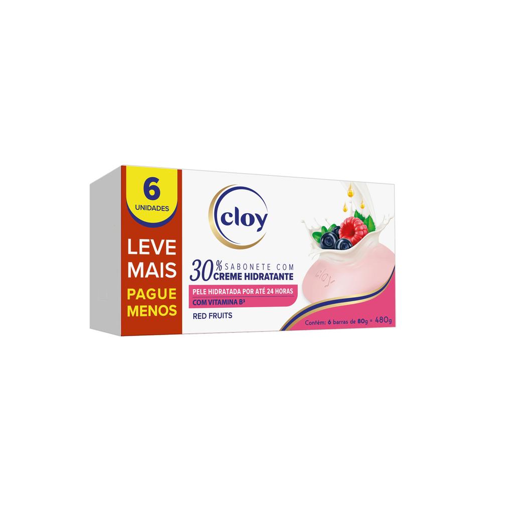 Sabonete Em Barra Cloy Red Fruits Com 6 Unidades De 80g Cada em Oferta na Shopee