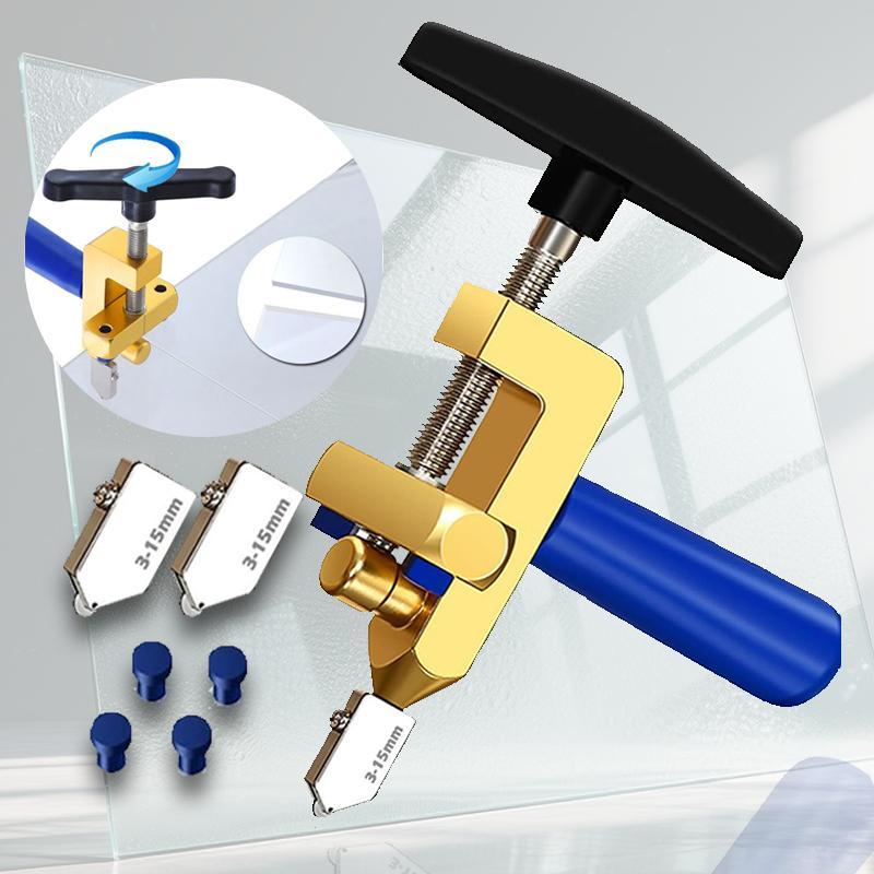 Kit Conjunto Porcelanato Riscador Cortador Manual Para Cortar Vidro Cerâmica Porcelanato Telha