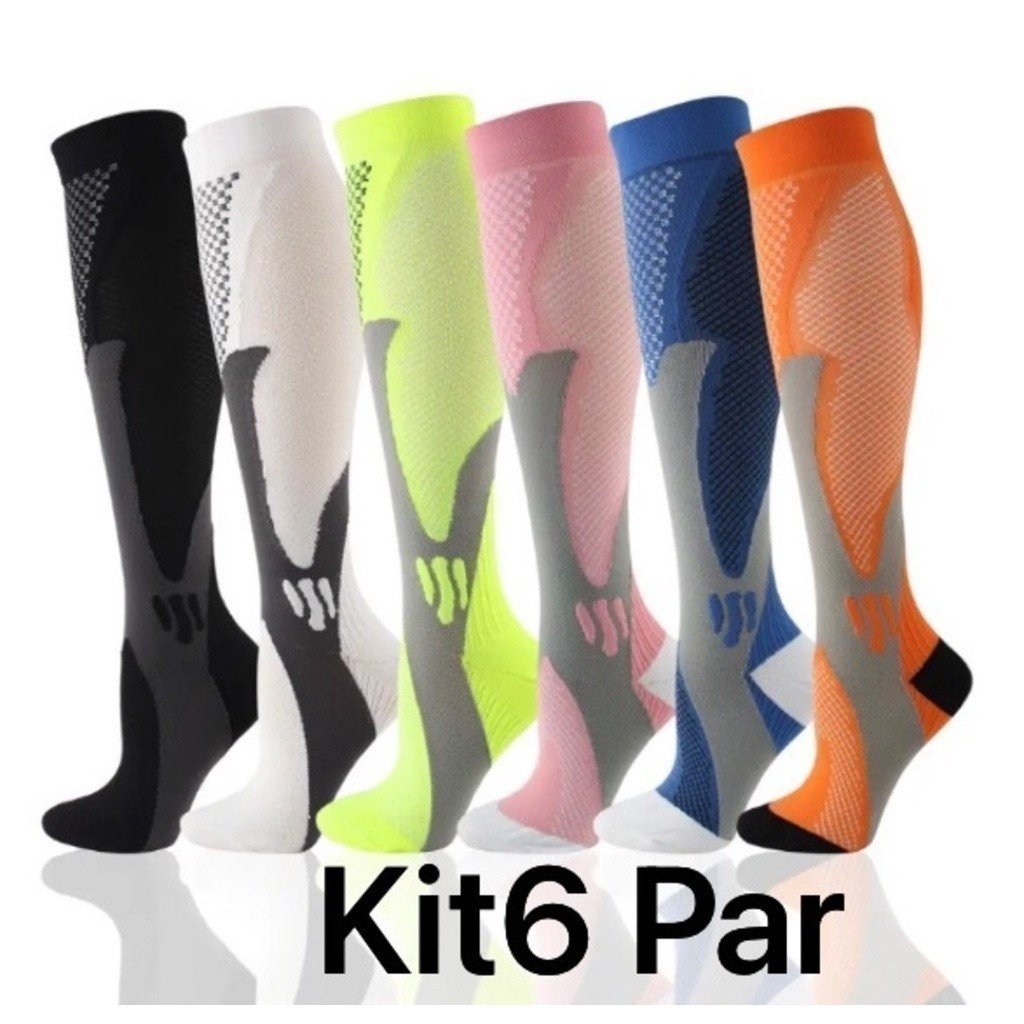 Kit6 Par Meia De Compressão Para Trombose E Má Circulação em Oferta na Shopee