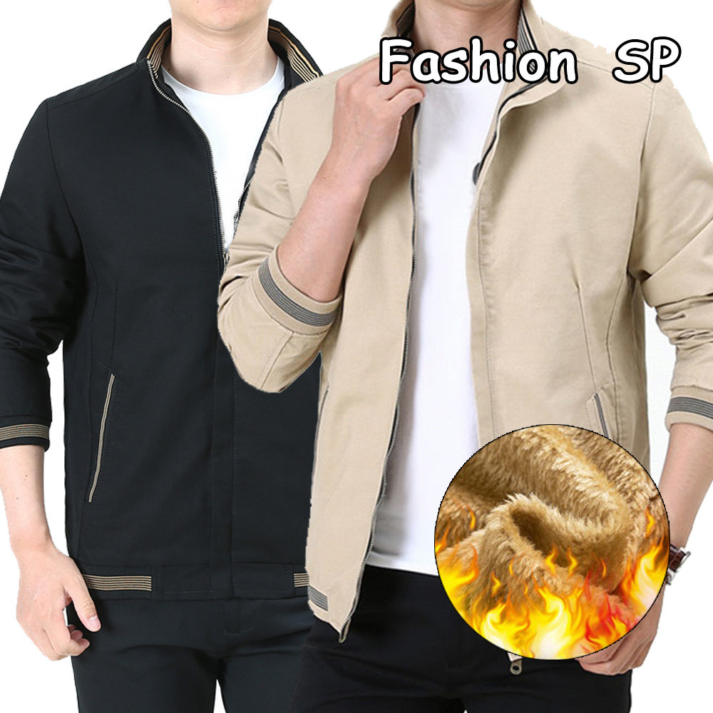 Casaco À Prova De Vento De Cor Sólida Espessado Masculino E Jaqueta De Lã