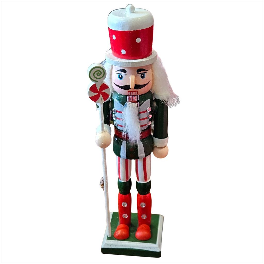 Soldado Quebra Nozes Candy Verde Branco Vermelho 18cm
