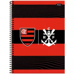 Caderno Universitário 20x27,5cm (Grande) 10 Matérias 160 Folhas Flamengo Listras Foroni