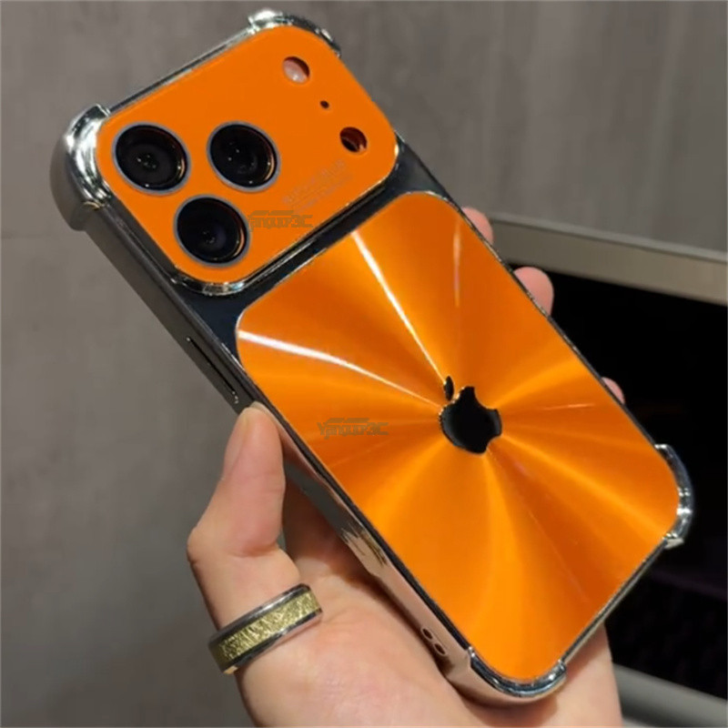 Capa À Prova De Choque Com Revestimento Laranja Para iPhone 17 16 15 14 13 Pro Max Fosco Quatro Cantos Anti - em Oferta na Shopee