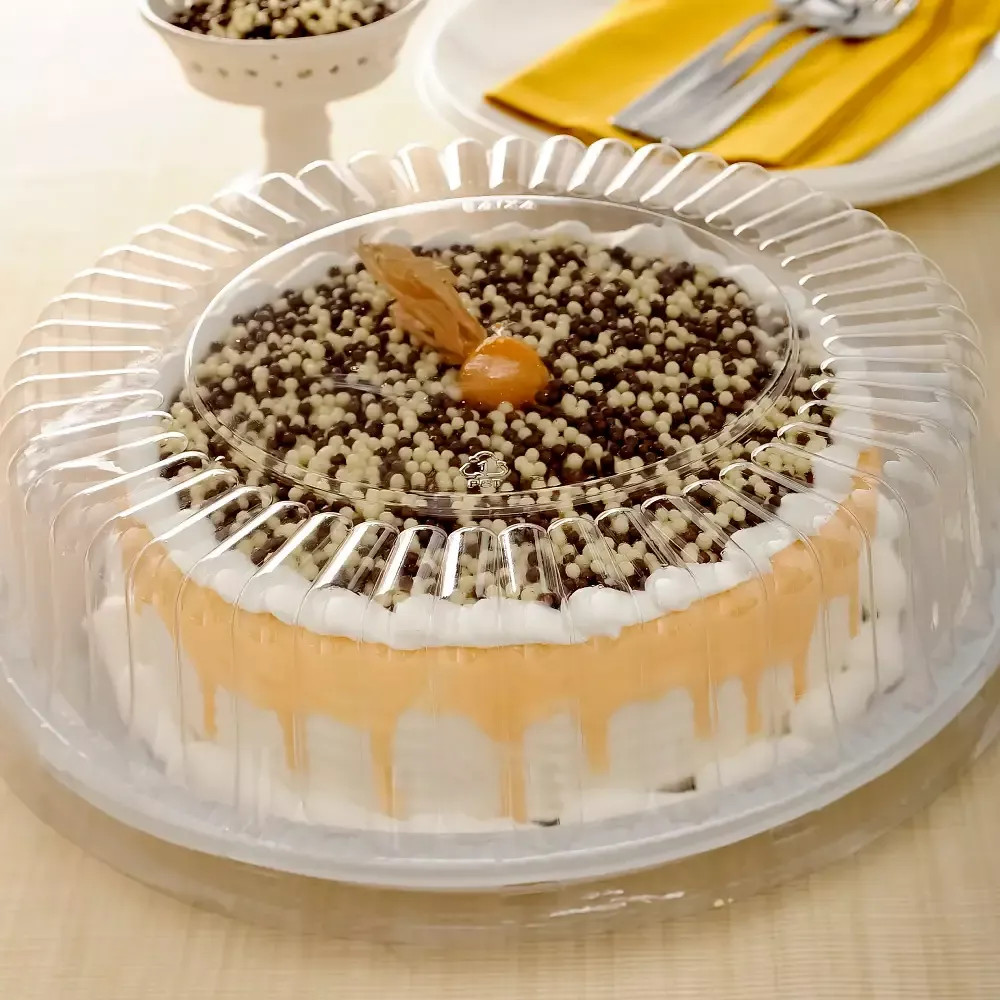 Galvanotek G 37MB embalagem para Torta Pequena Baixa 1kg – PET Preta com Tampa Transparente