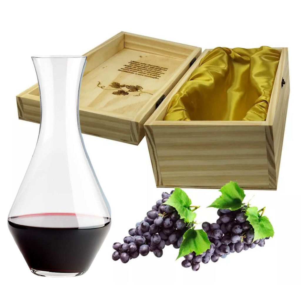 Decanter Riedel Merlot 970ml Caixa Madeira Vinho Cabernet