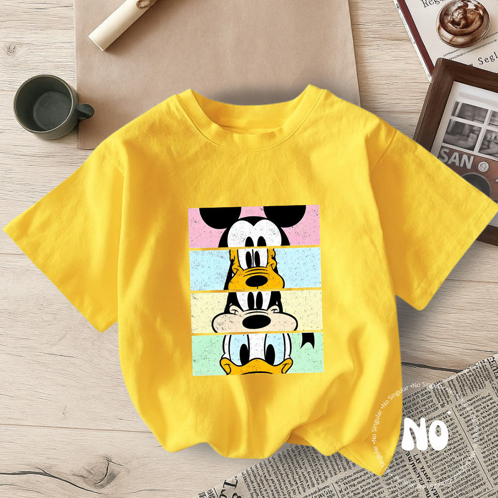 Camiseta Mickey Mouse Pluto Pato Donald Blusa Slim Algodão Casual Leve