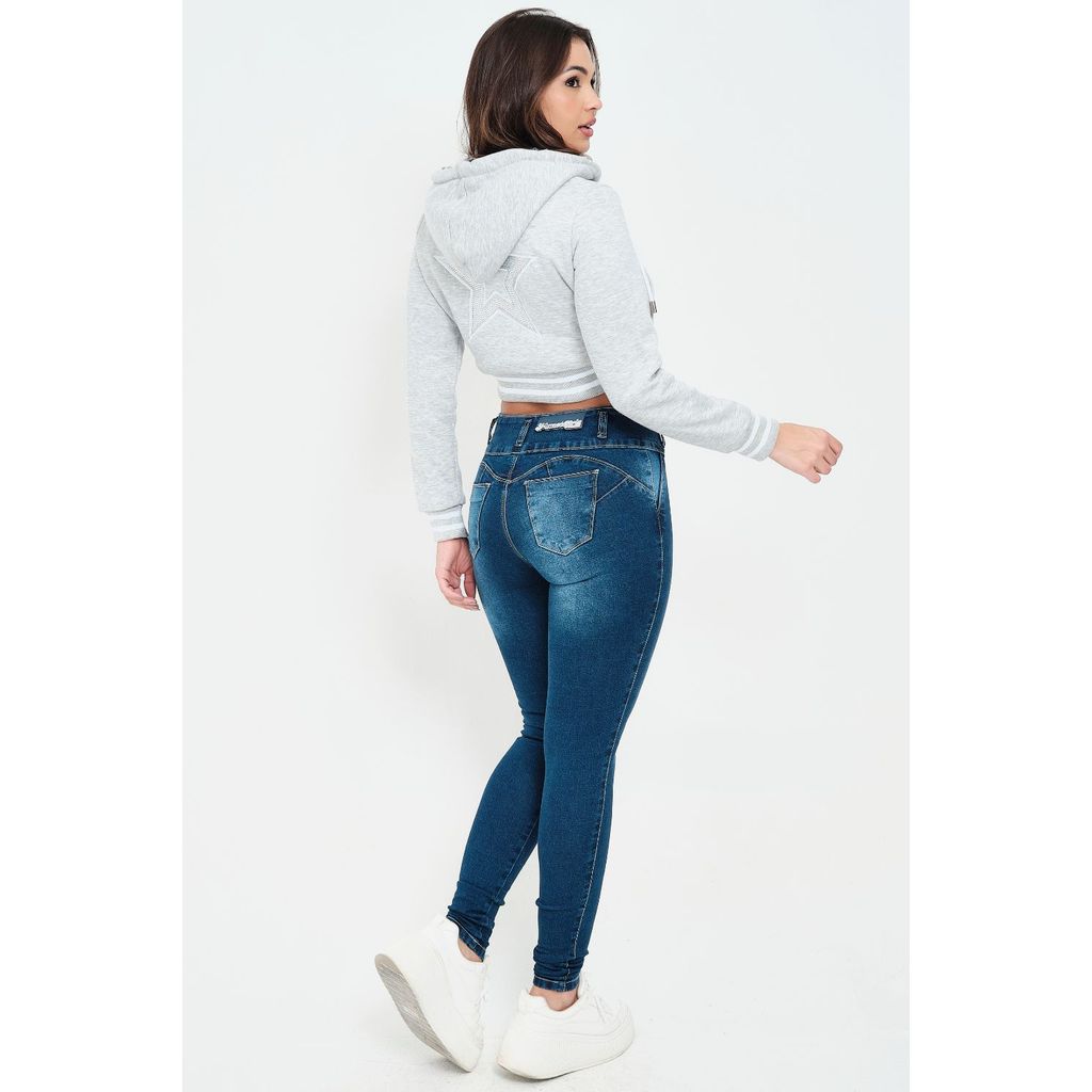 Detalhes do Calça Feminina Hydra Jeans Layla Planet Girls Jeans Escuro