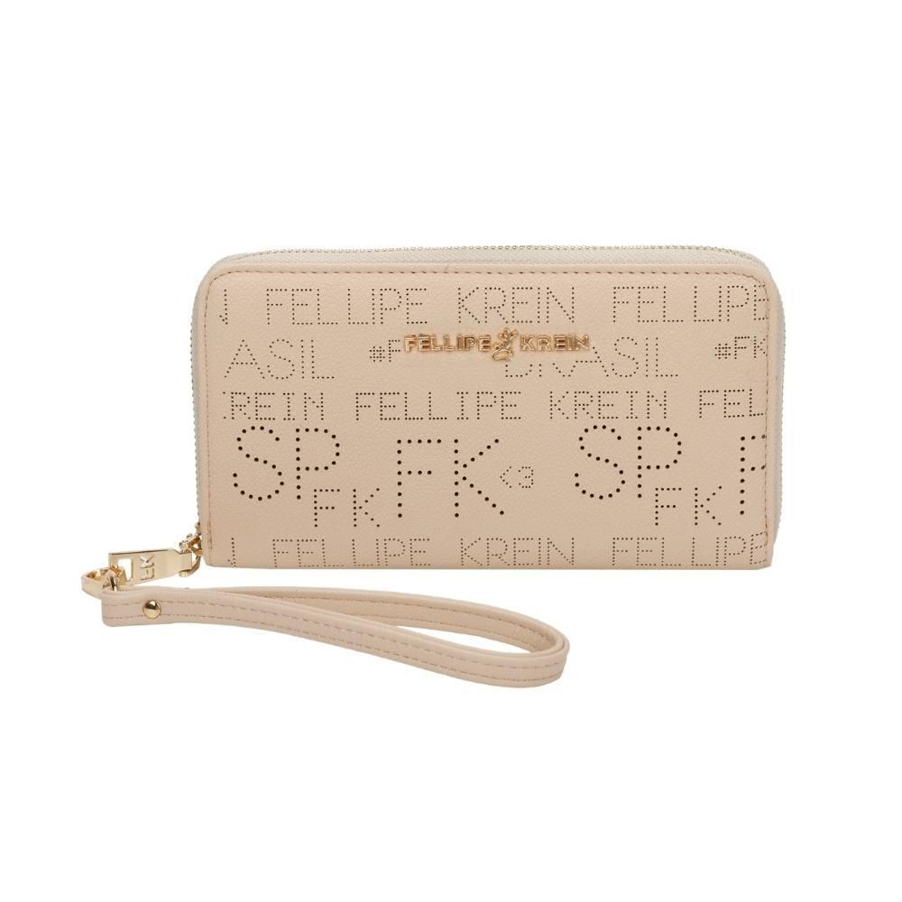 Carteira Ziper Grande Fellipe Krein Ss23 Fk652 - Nude em Oferta na Shopee