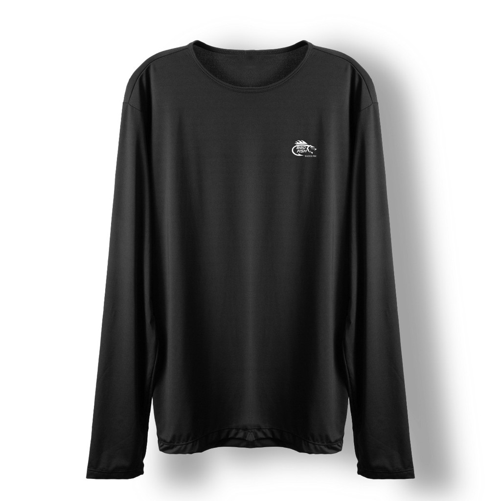 Camiseta Termica Camisa Manga Longa Masculina Dry Fit Bad Fish - Preta