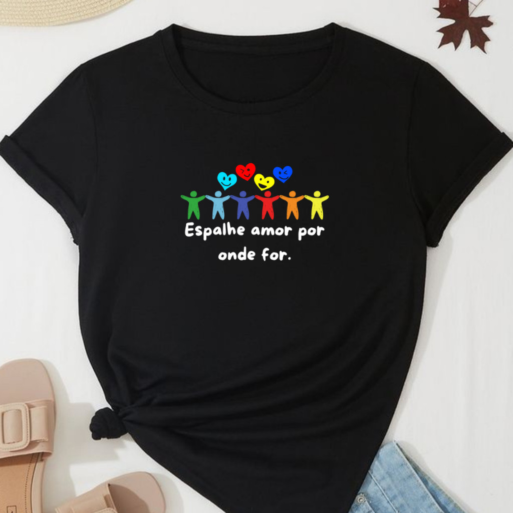 Camiseta Blusa  Feminina Estampada Autista Autismo 100% Algodão em Oferta na Shopee