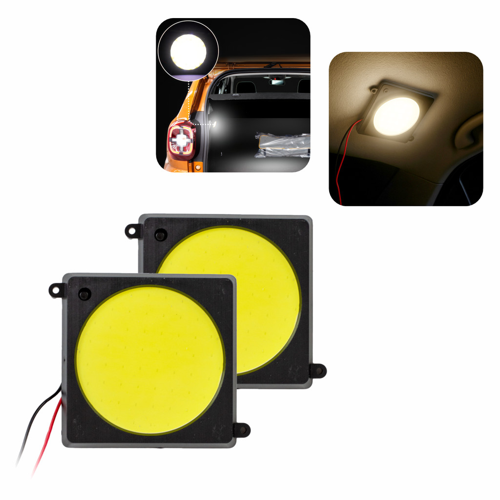 Par de Luminárias Led Quadrado 12w Carro Caminhão Trailer Baú Van Motorhome
