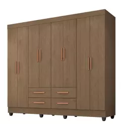 Guarda Roupa Casal Porto 8 Portas Carvalho Oak - Móveis Leão
